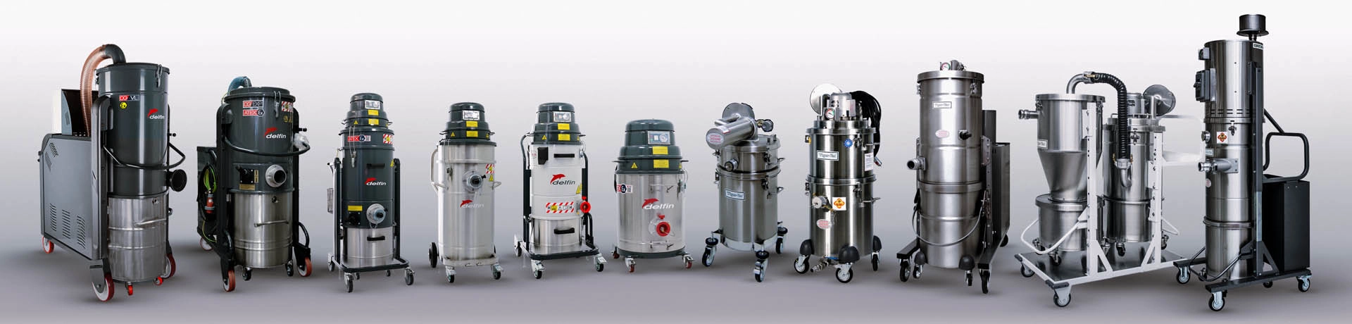 Range of ATEX-certified industrial vacuum cleaners from Delfin in various sizes