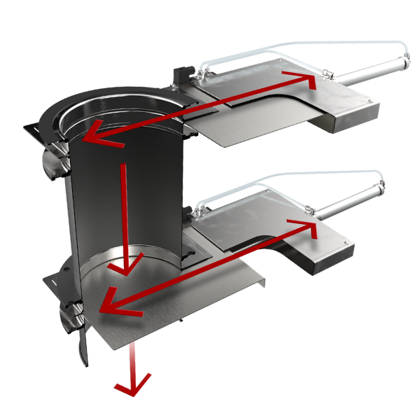 Dobbelt guillotine-damper, diameter 300 mm (P13245)