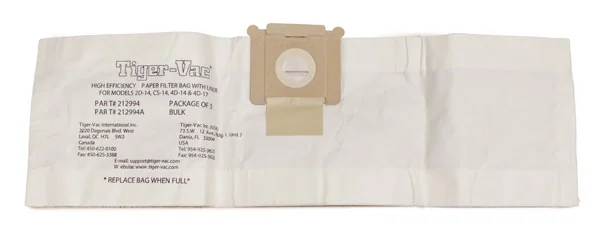 Engangs-filterpose til Tiger-Vac SS-10 (4W) SK HEPA
