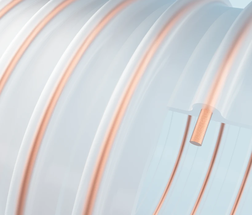 AIRDUC profile hose seen from the outside with characteristic spiral pattern