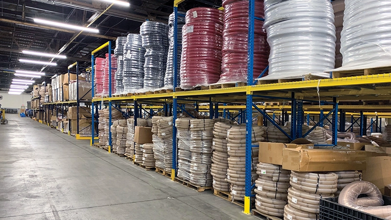 Packed hoses ready for dispatch