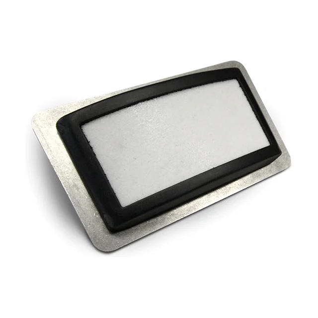 Fluidisation pad with a porous face in a stainless frame.