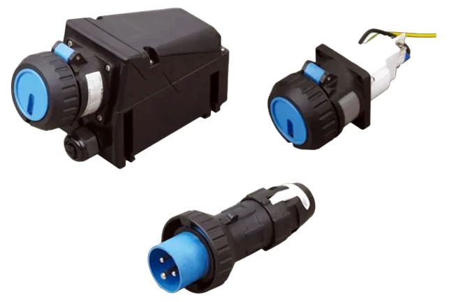 HARDO HSP1P 16A eksplosionsbeskyttet stik og netstik, blaa, ATEX Zone 1 og 2