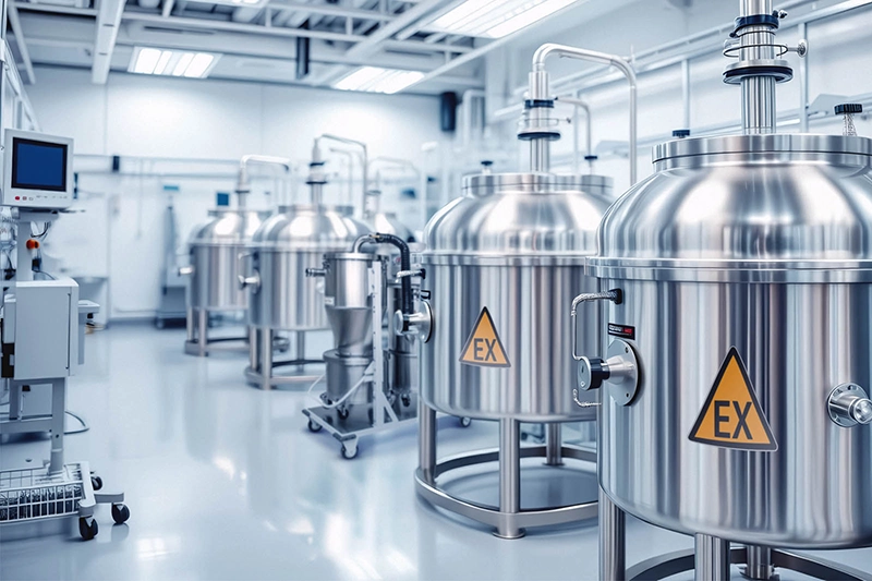 Rustfri stålbeholdere med EX-m&aelig;rkning i pharmaproduktion