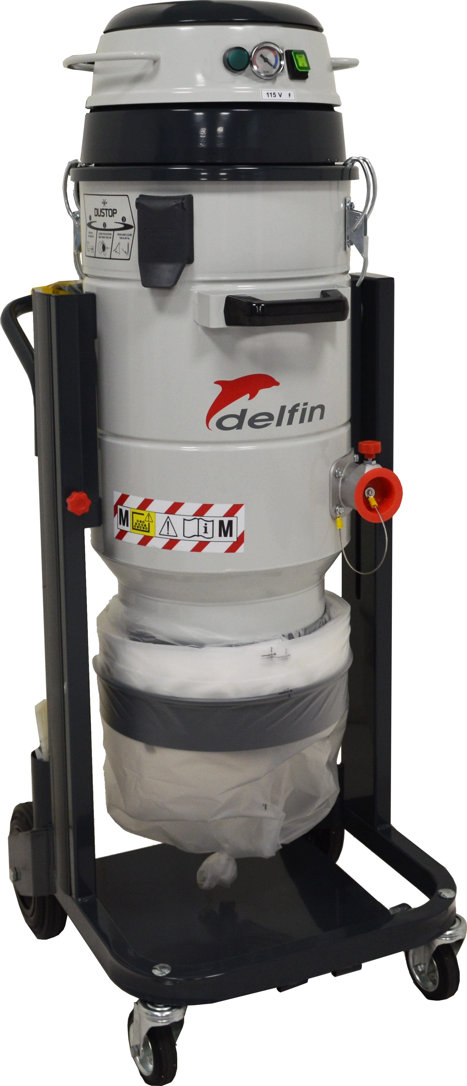 Delfin MTL 202 LP compact dust collector with Longopac endless bag system