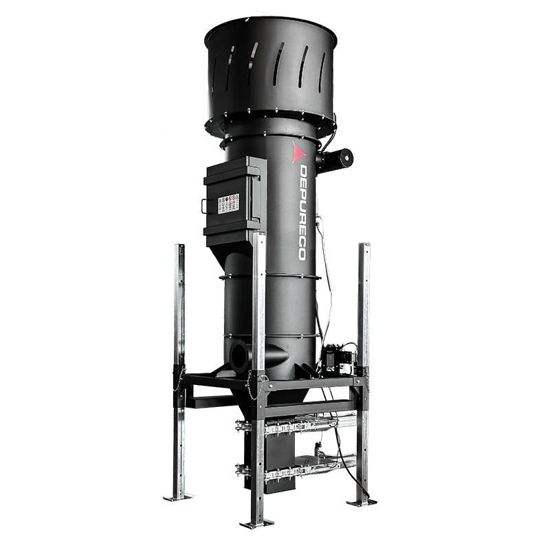 Depureco AF stationary industrial dust collector with integrated cyclone and cartridge filtration