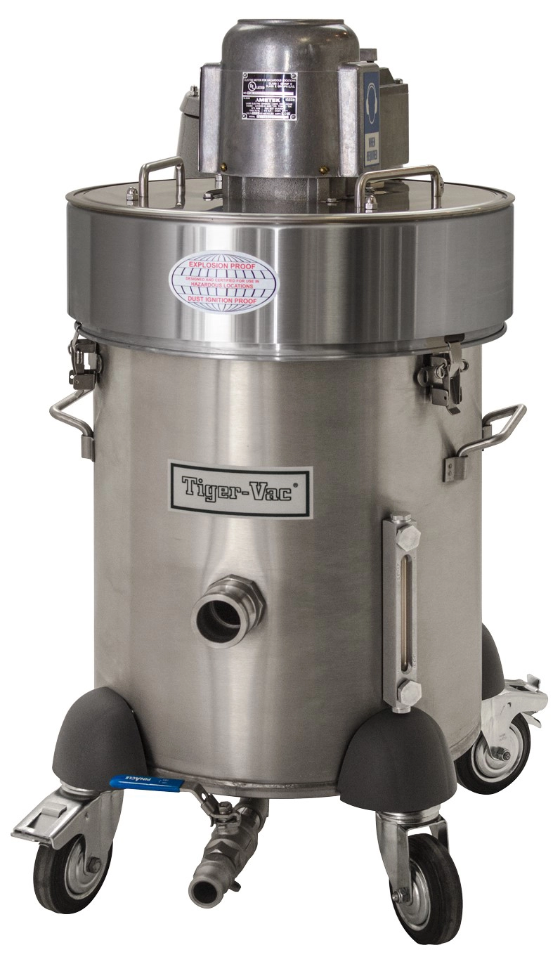 Tiger-Vac EXP1-10 (IT-40L) EX (CFE) HEPA &mdash; ATEX II 2GD TEFC motor wet mix immersion vacuum for combustible metal powder