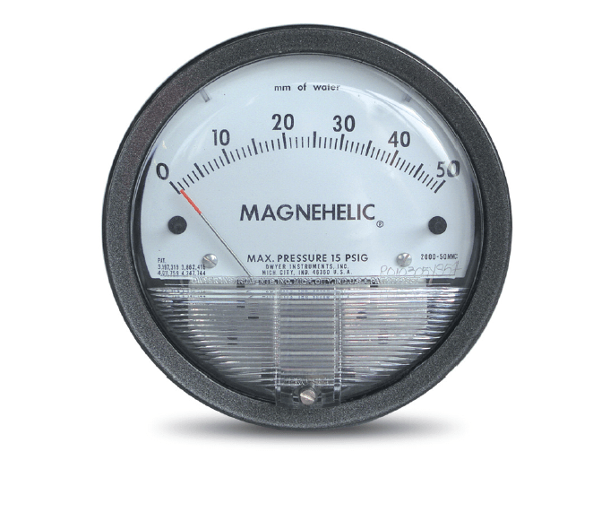 Magnehelic visuel filterindikator til Delfin PHARMA 40.40 DC
