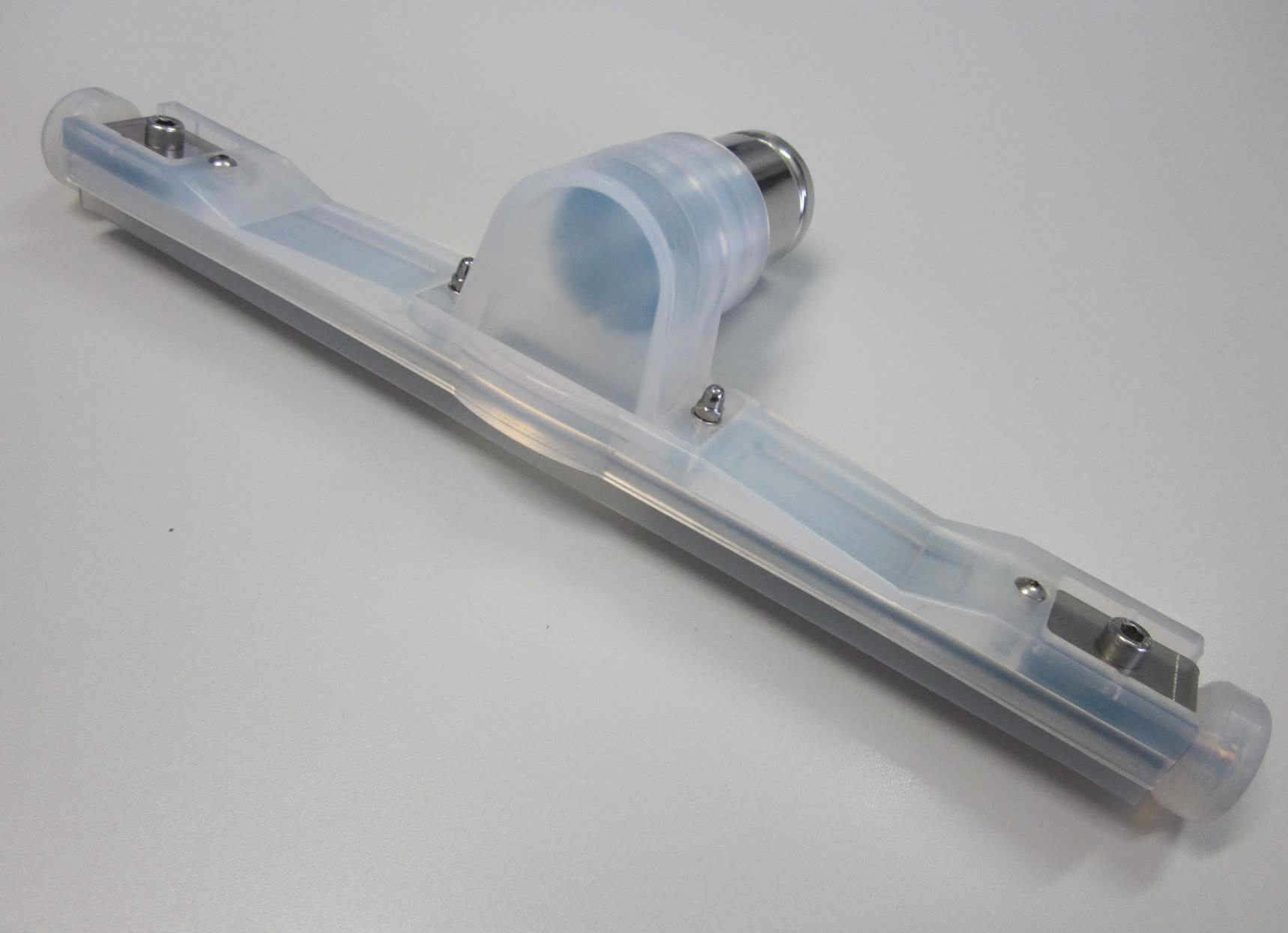 ICEBERG Food/Pharma gulvmundstykke med steel connector i transparent silikone og rustfrit st&aring;l til f&oslash;devare- og pharmaomr&aring;der &ndash; 400 mm bredde