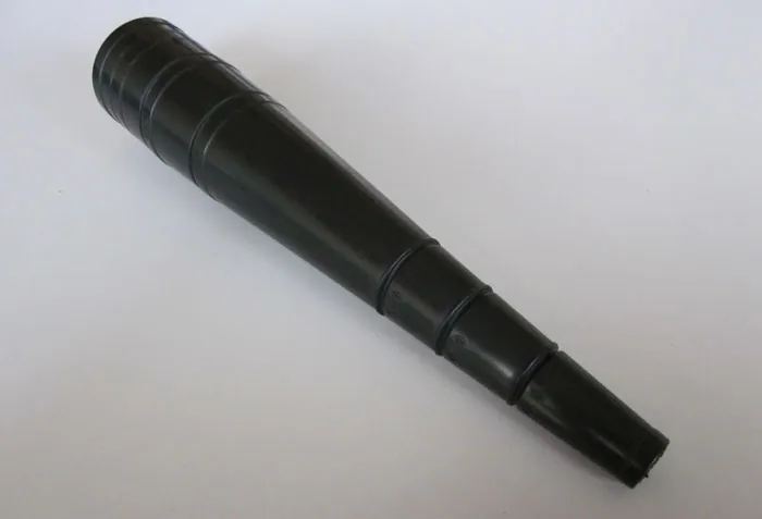 Black antistatic long conical nozzle in MM019NN NBR compound for ATEX Zone 21 and Zone 22 – Ø50 mm, 300 mm long