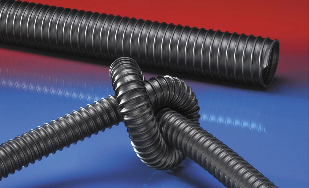 Fleksibel mellemtung elektrisk ledende PE ventilationsslange, AIRDUC PE 362 EC MD fra NORRES