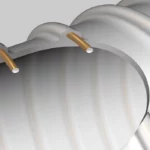 Tværsnit af AIRDUC® PUR 351 EC MD slange med fjedertråd og ledende Pre-PUR® til ATEX-sikrede installationsmiljøer