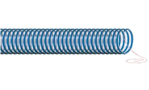 BAGGERMAN AIRFLEX®/PU/AS/FOOD i transparent udførelse med blå spiral og synlig kobbertråd.