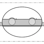 Tværsnit af BAGGERMAN NORPLAST® PUR 386 SCIROPPO® PU FOOD AS – viser PVC-spiral, PU-væg og indstøbt kobbertråd.