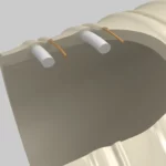 Indvendig struktur med kobbertråd og PVC-spiral – antistatisk konstruktion.