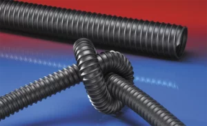 fleksibel sort antistatisk PUR-slange til industriel udsugning og ATEX zone 22