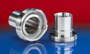 NORRES CONNECT DAIRY FITTING 247 – mejerikobling i rustfrit stål DIN 2826 / 11851 med gevind og NBR-pakning (AISI 316Ti vist)