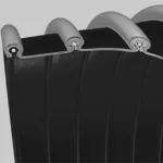 Opbygning af NORRES CP PTFE/GLASS-INOX 471 EC med klapprofil, INOX spiral og PTFE-folie.