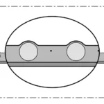 Tværsnit af NORRES NORPLAST® PUR 387 ANTIABRASIVO AS – viser opbygning med tyk indvendig PUR-væg (2 mm), PVC-spiral og indstøbt kobbertråd.