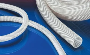 NORRES NORPLAST® PUR-C 385 AIRFLEX AS – transparent, fleksibel PUR-slange med PVC-spiral.