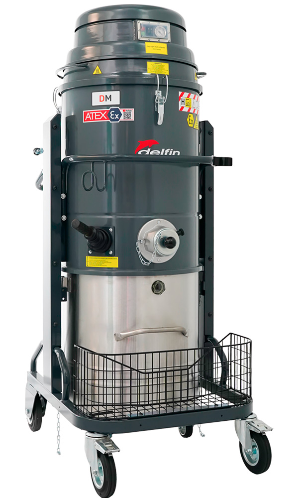 Delfin DM 2 INERT Z21 – ATEX Zone 21 vacuum with liquid bath and HEPA H14