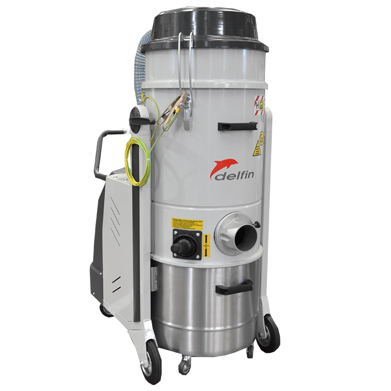 Delfin MTL 3533 1/2D – ATEX Zone 21 støvsuger med H14-filter og 45 L rustfri AISI 304 beholder.