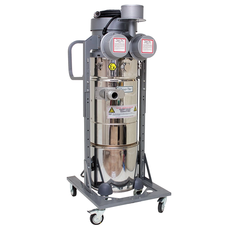 Tiger-Vac 4D-35L EX DT MRP HEPA ATEX Zone 22 industristøvsuger med reverse purge filtersystem.
