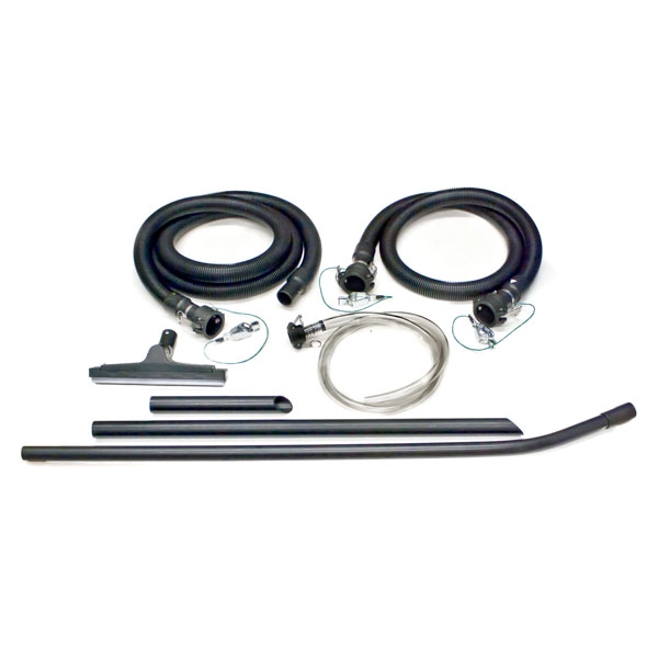 Statisk dissipativt tilbehør til SS-ARU-15 EX – luftslange 1/2" × 15 m, sugeslange Ø38 mm, afløbsslange m. camlock, væskestav, fugespidser og gulvdyse.