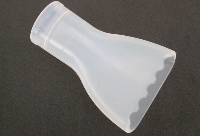 FDA-godkendt bred transparent silikone dyse med tandede kanter til fødevareindustrien, diameter 50 mm indvendig, model PV120S