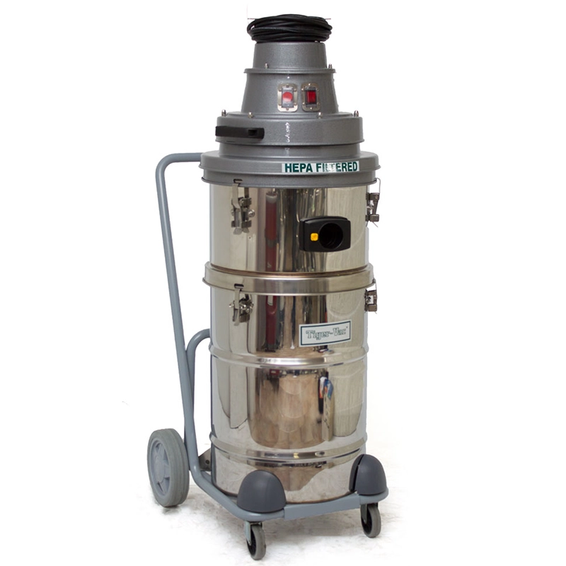 Tiger-Vac C-10 EX (2+2W) MR ATEX 1/3D industristøvsuger i rustfrit stål på 2+2 hjul med HEPA-filtertop