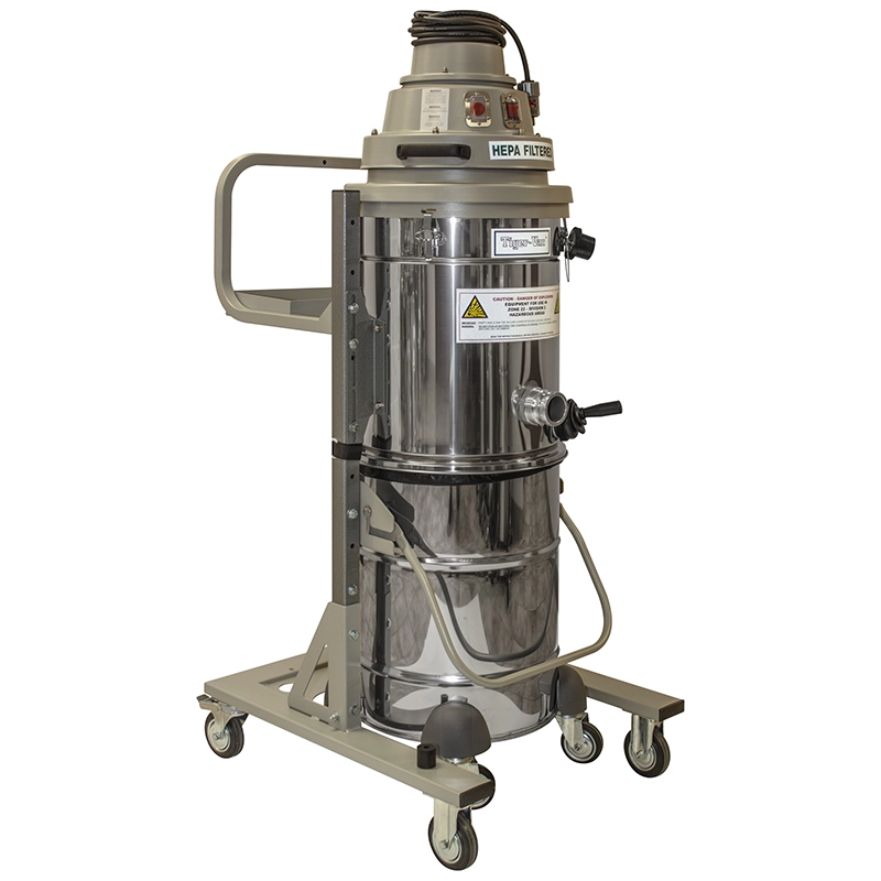 Tiger-Vac C-55L EX DT HD CART (MFS) ATEX 1/3D industristøvsuger med 55 L rustfri opsamlingsbeholder og heavy-duty understel.