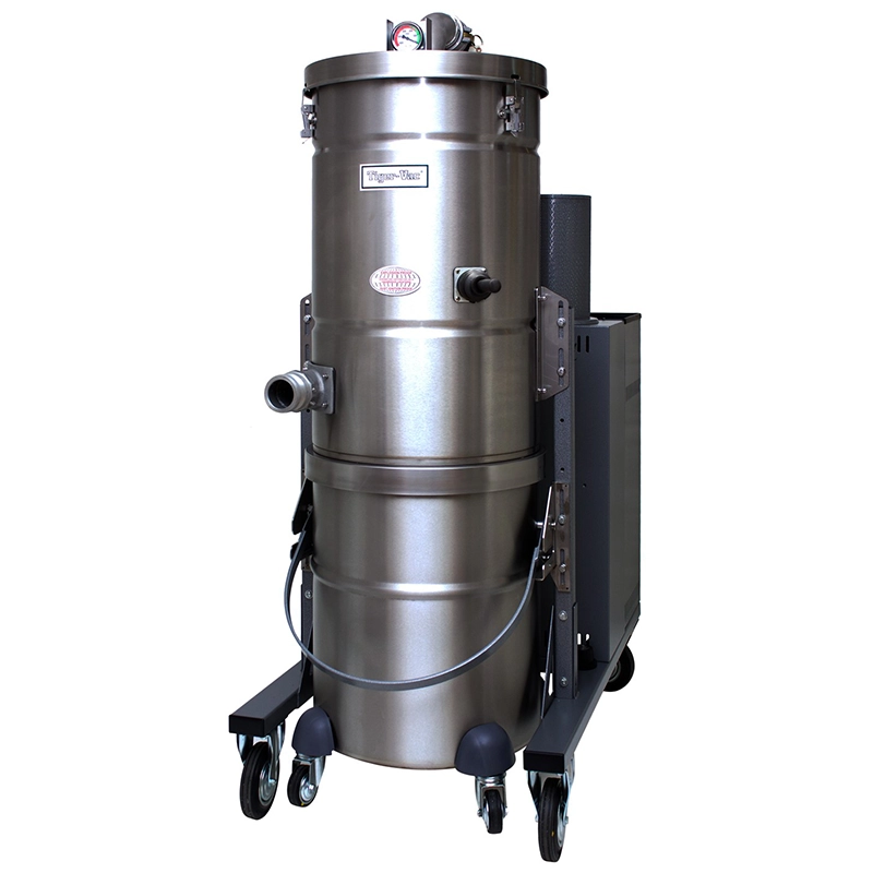 Tiger-Vac CD-100L (DT) EX (MFS) – eksplosionssikker støvsuger med DT-beholder og ESD-sikre hjul.