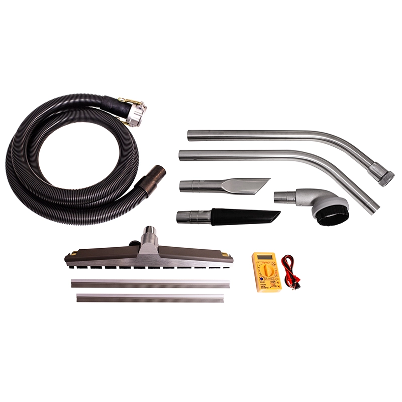 ESD-sikkert tilbehørssæt til Tiger-Vac CD-230V EX CFB HEPA med slange, børster og mundstykker.