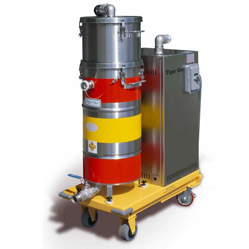 Tiger-Vac CD-25 EX MRAC (HY-C) 1/2GD – eksplosionssikker støvsuger med hydraulisk vogn og aktivt kulmodul (MRAC) til sikker opsamling af brændstof og opløsningsmidler i Zone 0–21.