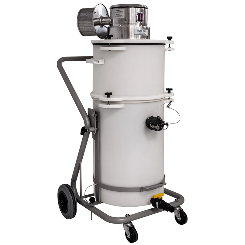 Tiger-Vac CWR-ARU-15 (TC) POLY MRAC – cleanroom-kompatibel væskesuger med ULPA U15-filter og syrebestandige materialer til ISO Class 4 miljøer.