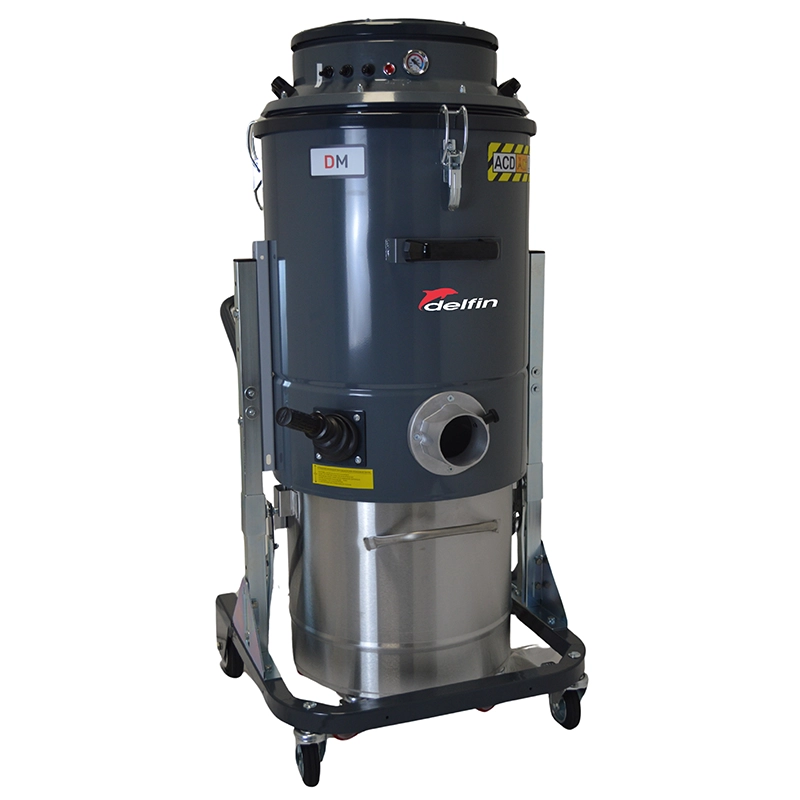 Delfin DM 3 EL ACD – ACD industristøvsuger med tre motorer og 60 L AISI 304 rustfri beholder.