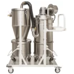 Tiger-Vac EXP1-20 DT (PRS-HEC) RE HEPA Powder Recovery System med integreret cyklon og rustfri opsamlingstanke.