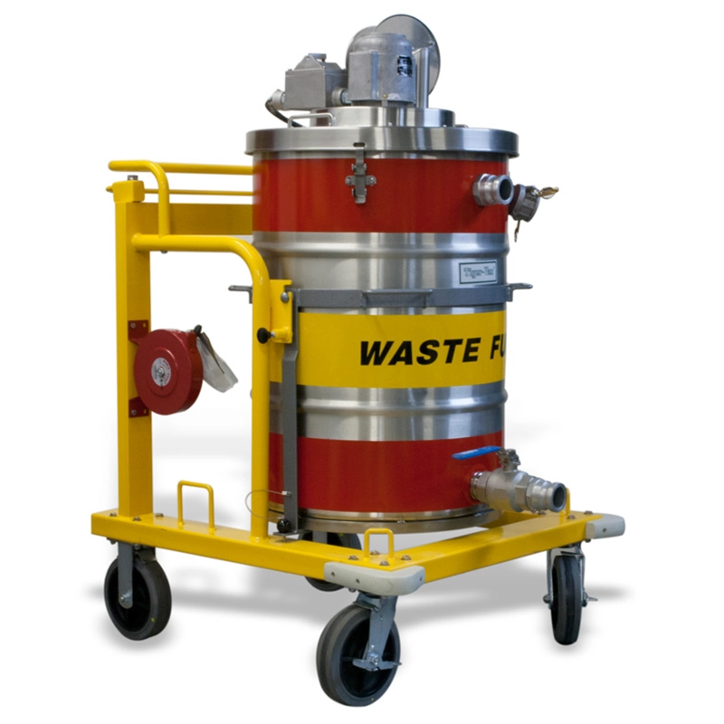 Tiger-Vac EXP1-55 (DMB) TE 2GD – eksplosionssikker brændstof- og opløsningsmiddelstøvsuger til Zone 1/21 med Dead Man Brake og rustfri AISI 304 konstruktion.