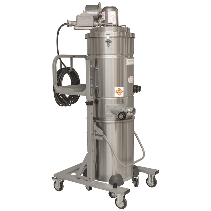 Tiger-Vac EXP1-55L DT EXTENDED – fuld visning med MFS-filterrens og 4-hjuls rustfri vogn.