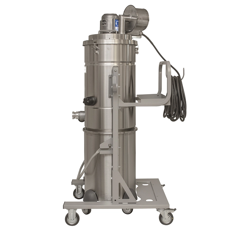 Sideview af EXTENDED-modellen, viser den høje filtersektion og ESD-sikkert kabelophæng.