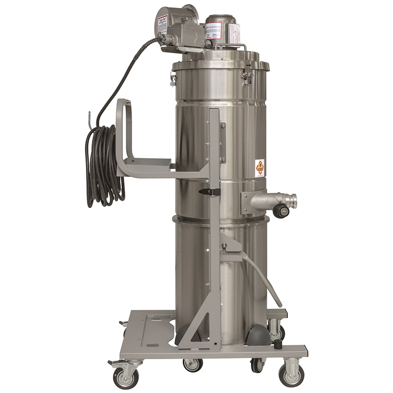 Sideprofil af Tiger-Vac EXP1-55L DT EXTENDED – ATEX-certificeret model i rustfrit stål.