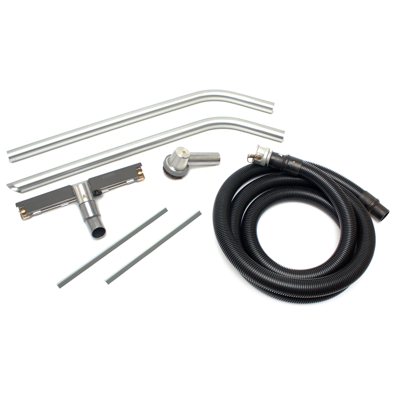 Komplet statisk dissipativt Ø50 mm tilbehørssæt: slange, rør, gulvmundstykke og detailværktøj.