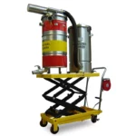 Tiger-Vac SS-25 AC TE (HY-C) 2GD – pneumatisk, eksplosionssikker støvsuger med aktivt kul og hydraulisk løftevogn til Zone 1 og 21.