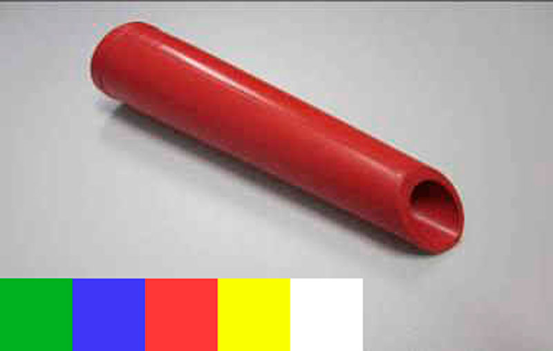 Konisk skrårør i FDA-godkendt gummi – Colour Line – til fødevare- og pharmaanvendelser, længde 195 mm