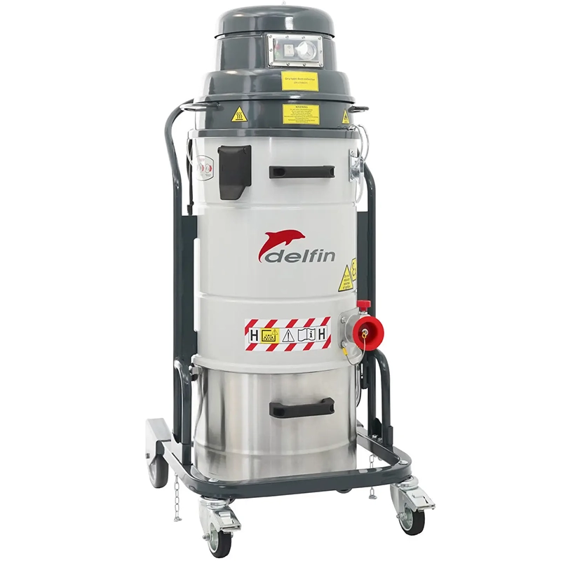 Produktfoto: Delfin MTL 201 BP – ATEX Zone 22 støvsuger med H14-filter og 20 L AISI 304 rustfri beholder.