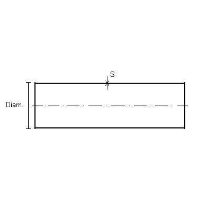 STPI rør målskitse med diameter og godstykkelse