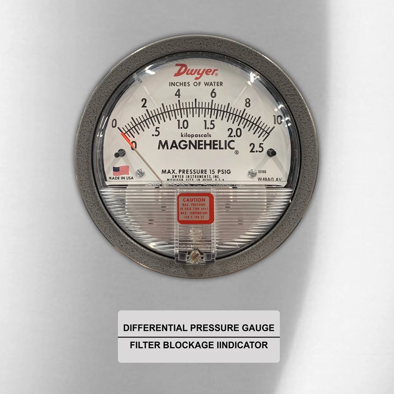Optional Differential Pressure Gage for SS Models (Filter Blockage Indicator) available
