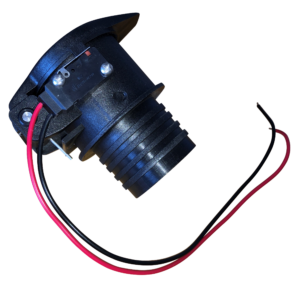 PLPM antistatisk flapventil i plast med mikrokontakt og selv-lukkende fjederklap til procesudsugning og centralstøvsugeranlæg