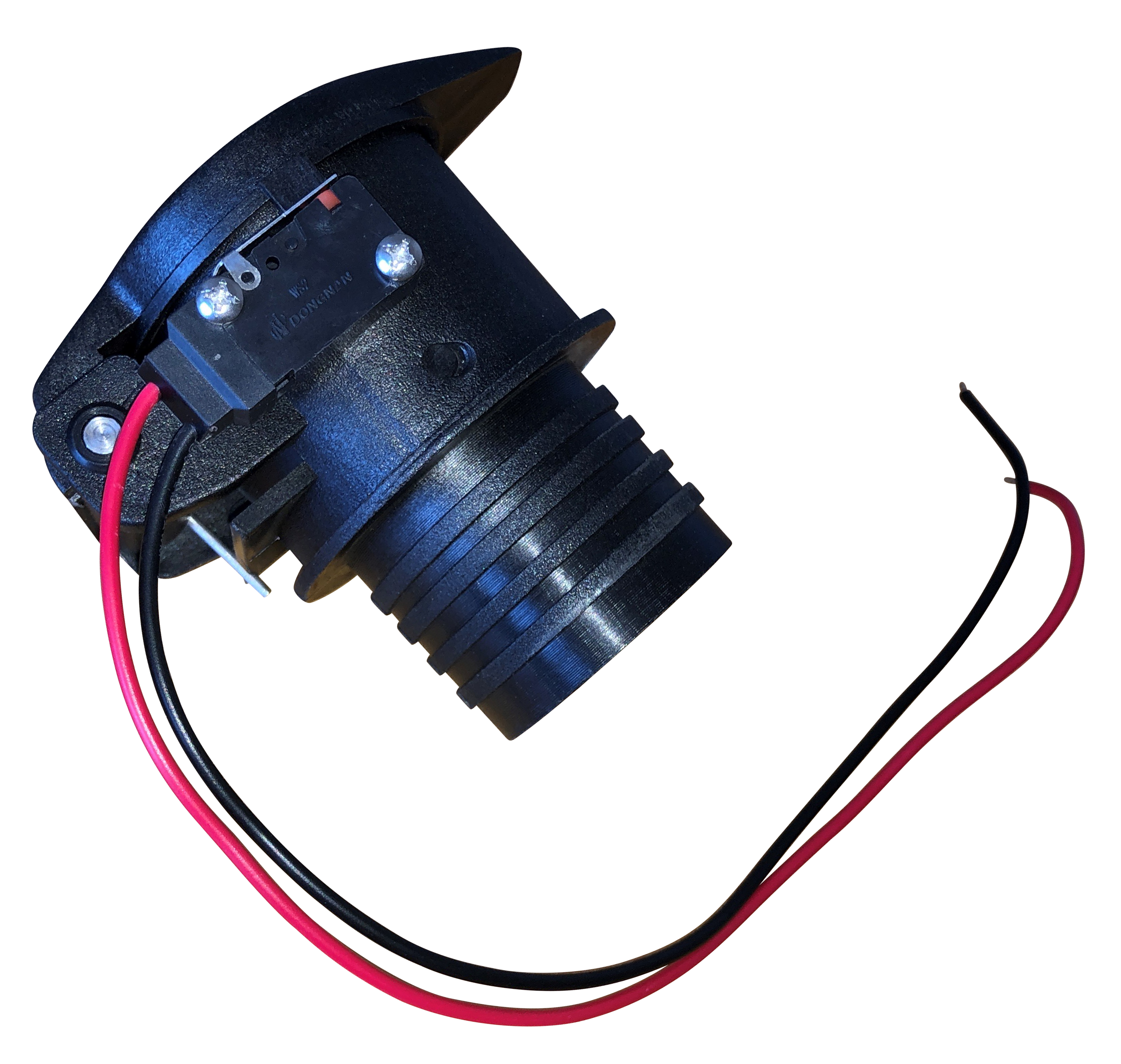 PLPM antistatisk flapventil i plast med mikrokontakt og selv-lukkende fjederklap til procesudsugning og centralstøvsugeranlæg