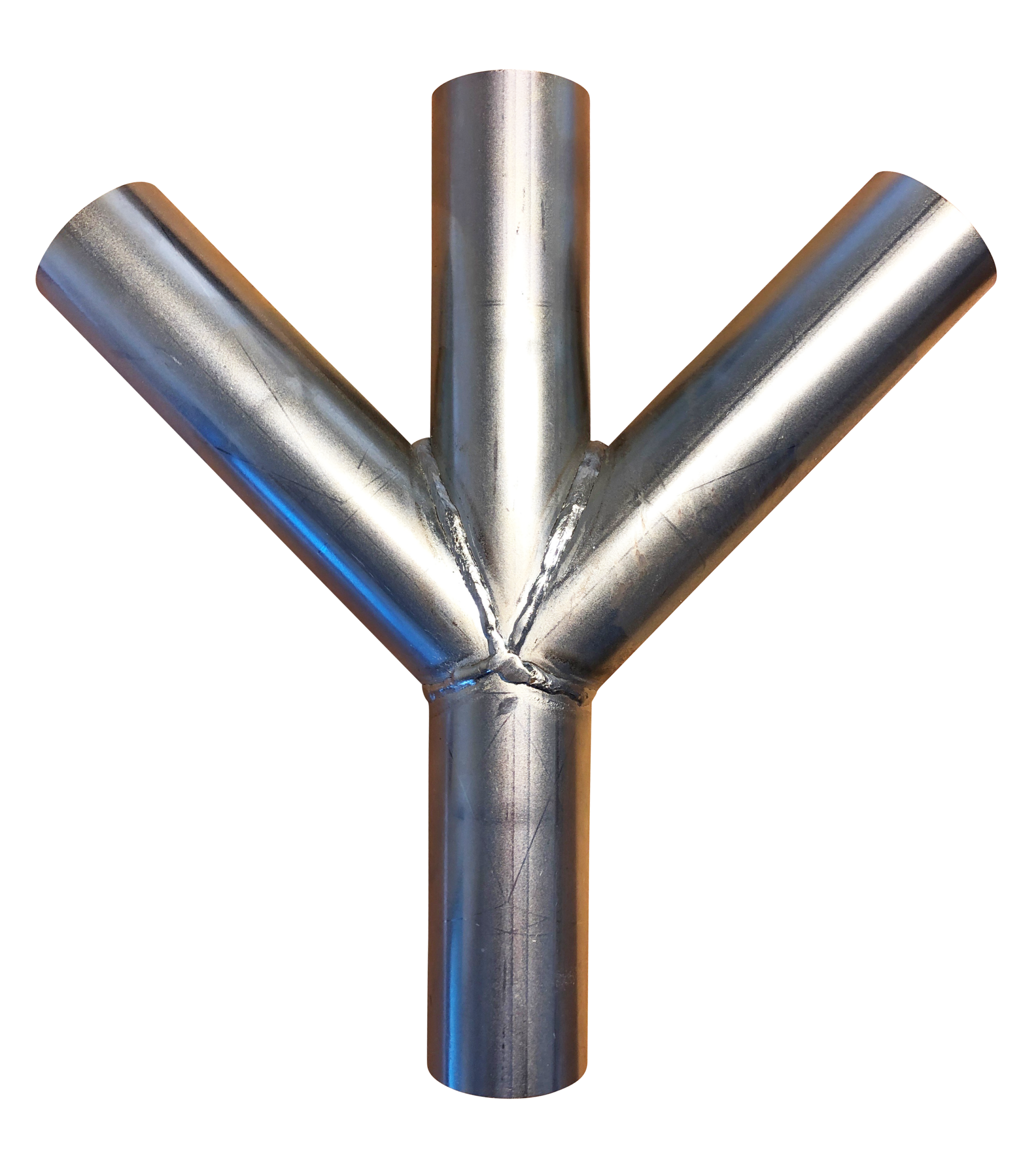 STBD galvaniseret dobbeltgrenrør med to 45 graders afgreninger til industrielt kanalsystem